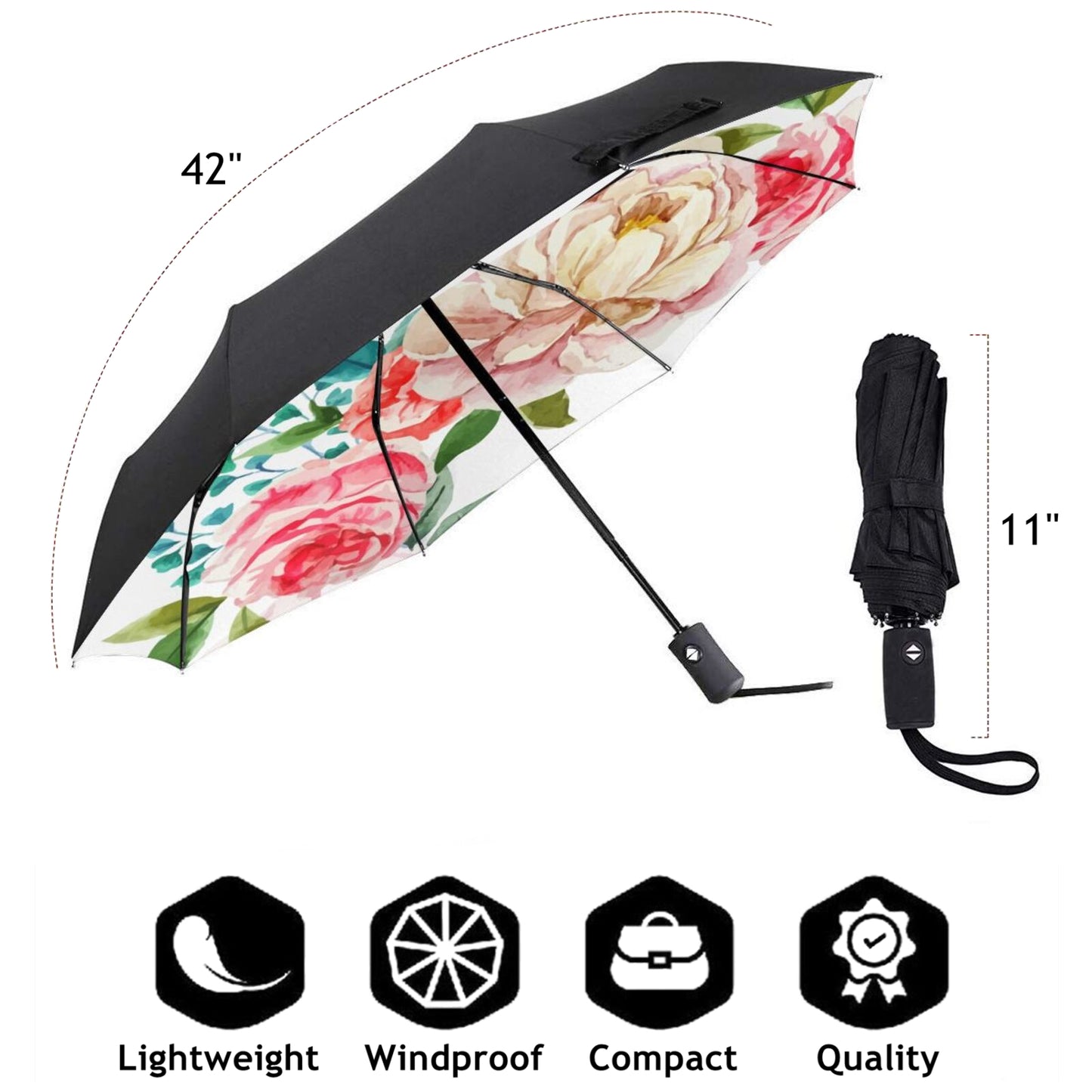 Small Mini Umbrella With Skull Print Inside