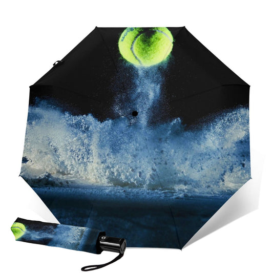 Snowflake Printed Foldable Compact Umbrella