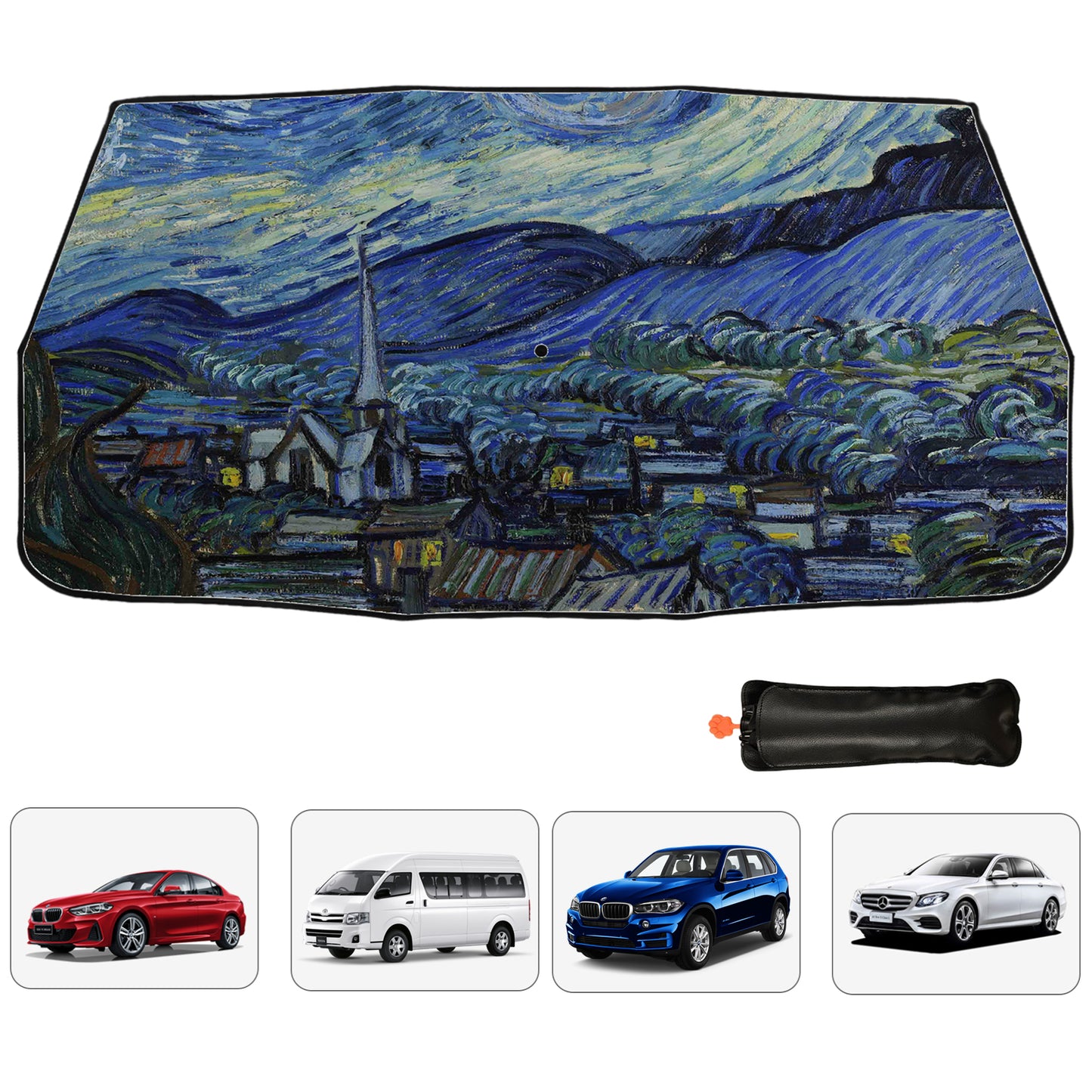 Starry Night Windshield Sun Shade Umbrella