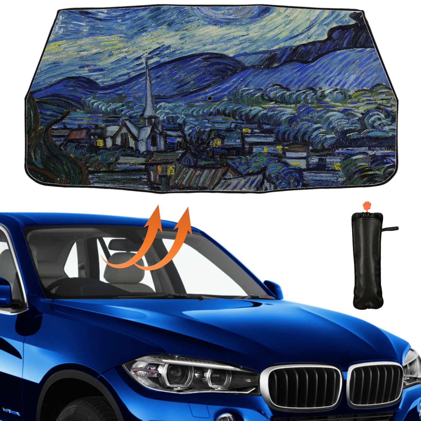 Starry Night Windshield Sun Shade Umbrella