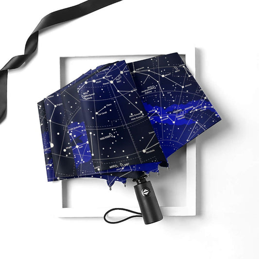 Starry Night Print Small Compact Umbrella