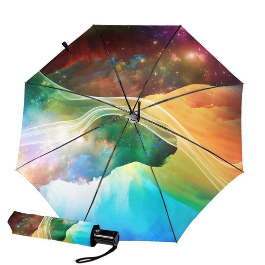 Small Compact Umbrella With Starry Sky Inside