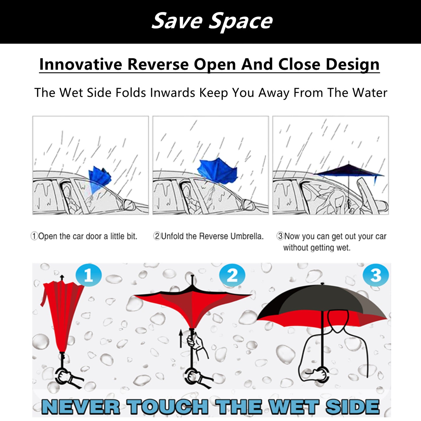 Starry Sky Inverted Umbrella