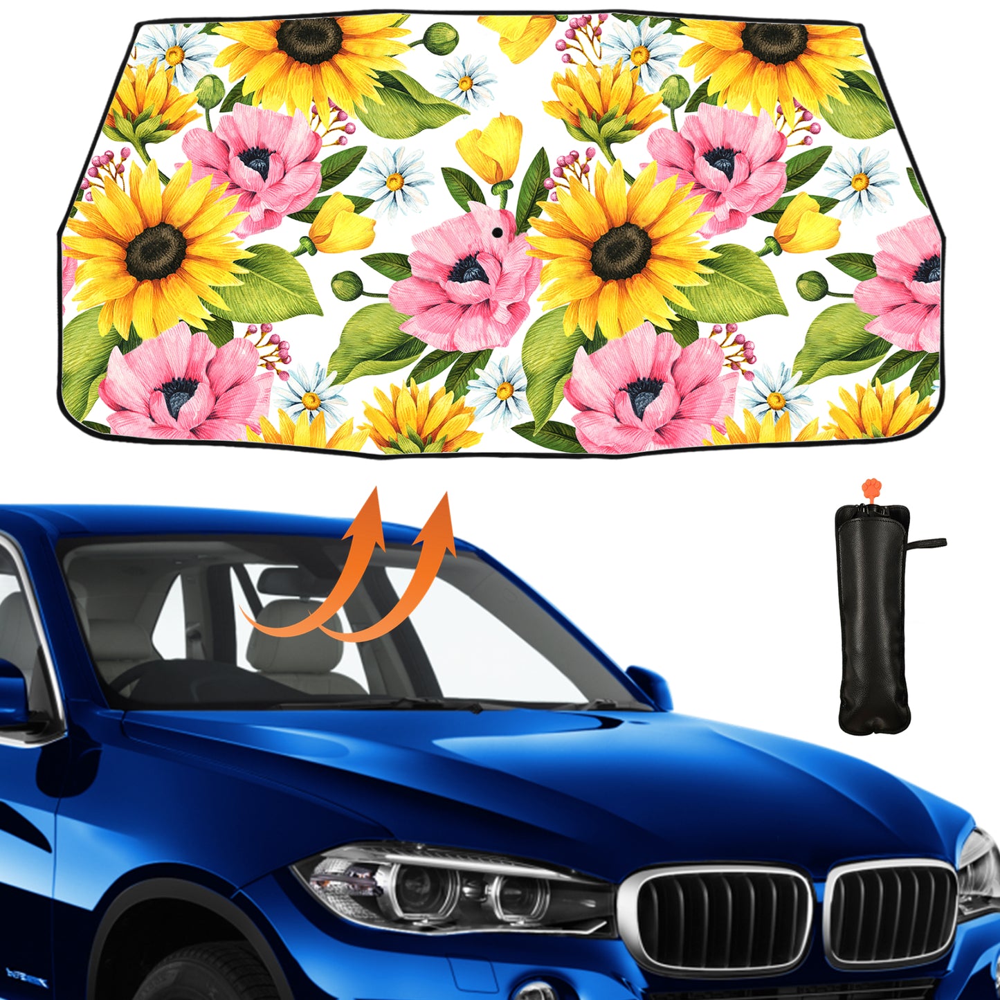 Beautiful Sunflower Car Windshield Sun Shade