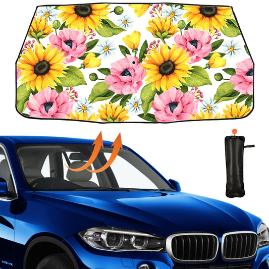 Beautiful Sunflower Car Windshield Sun Shade