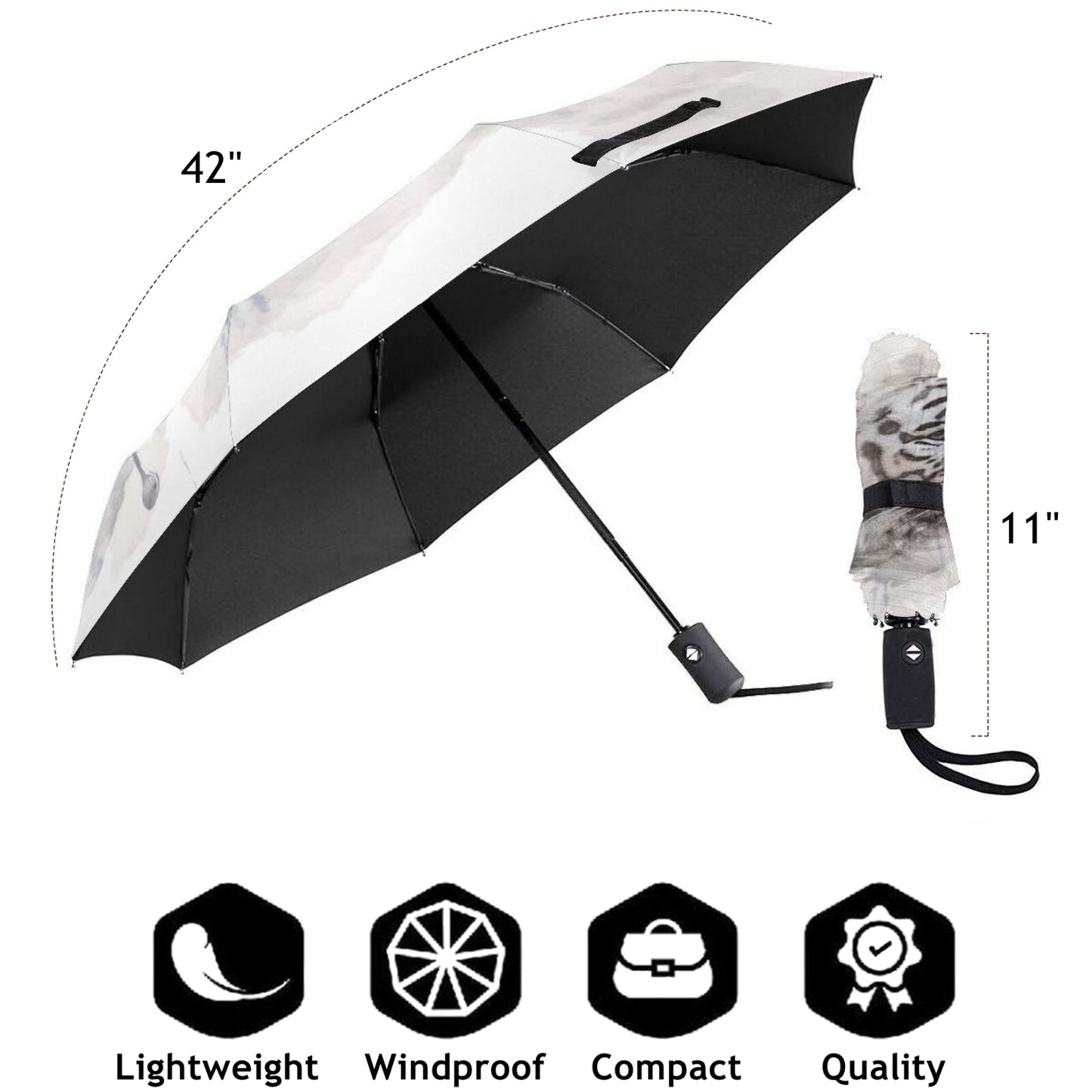 Tiger Print Design Foldable Umbrella