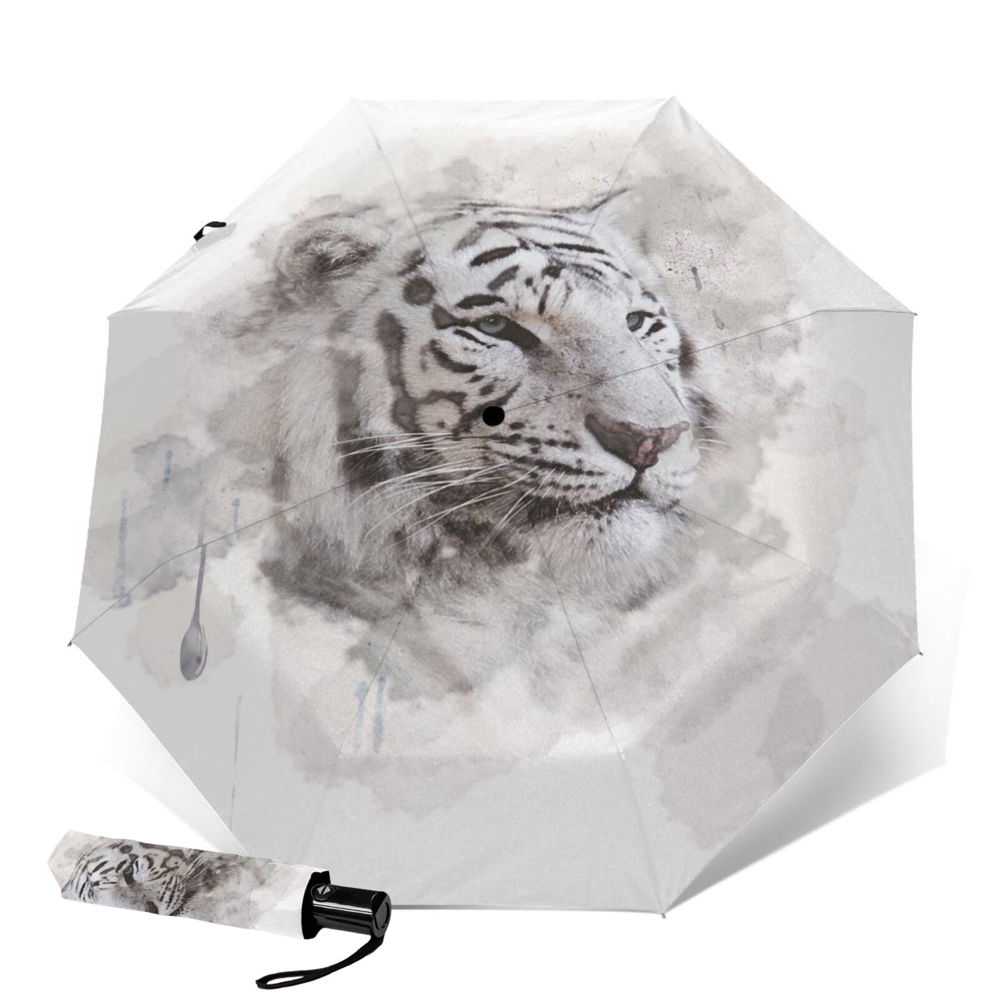 Tiger Print Design Foldable Umbrella