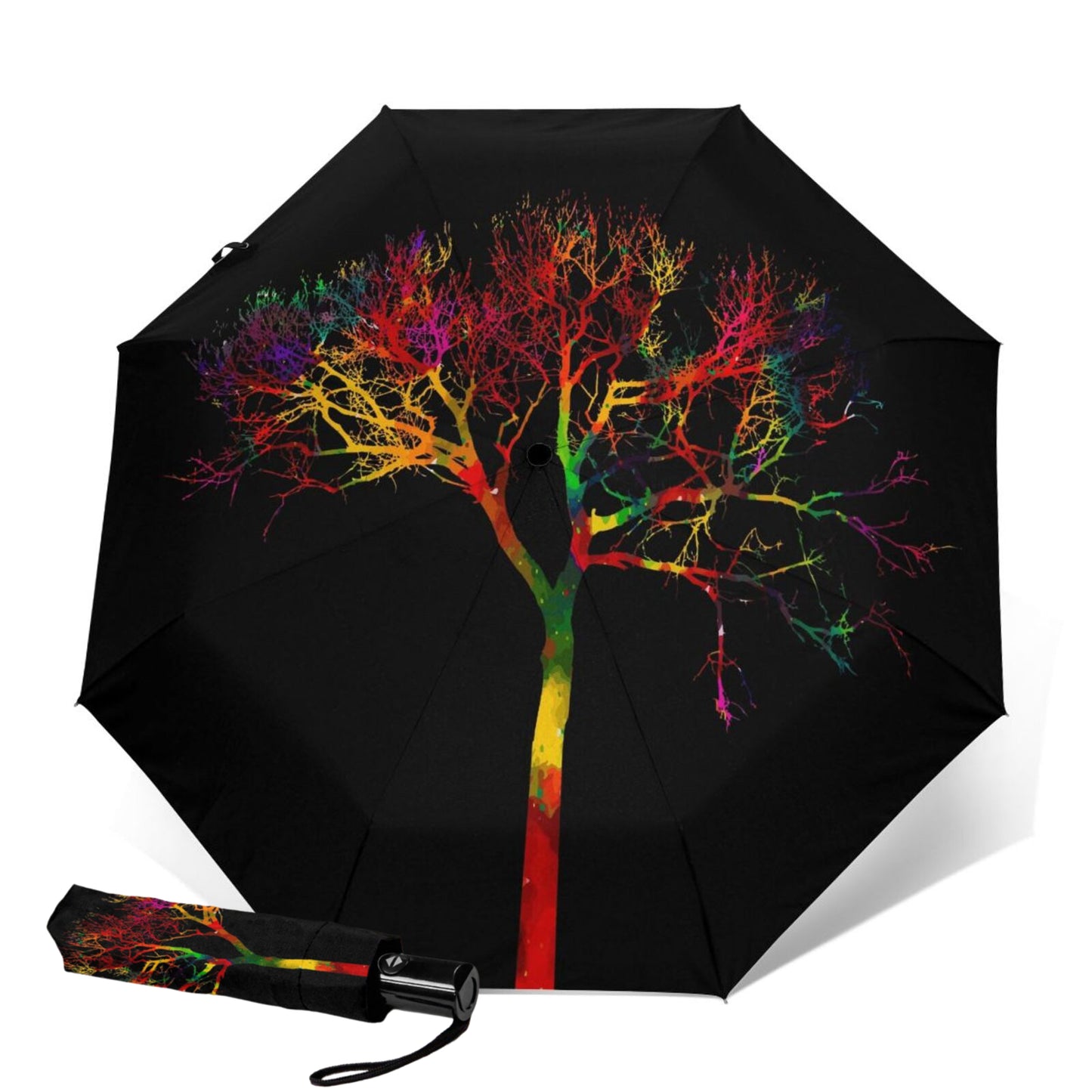 Tree Design Printed Small Travel Umbrella