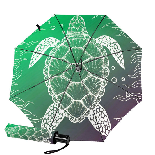 Small Compact Umbrella With Turtle Design Inside