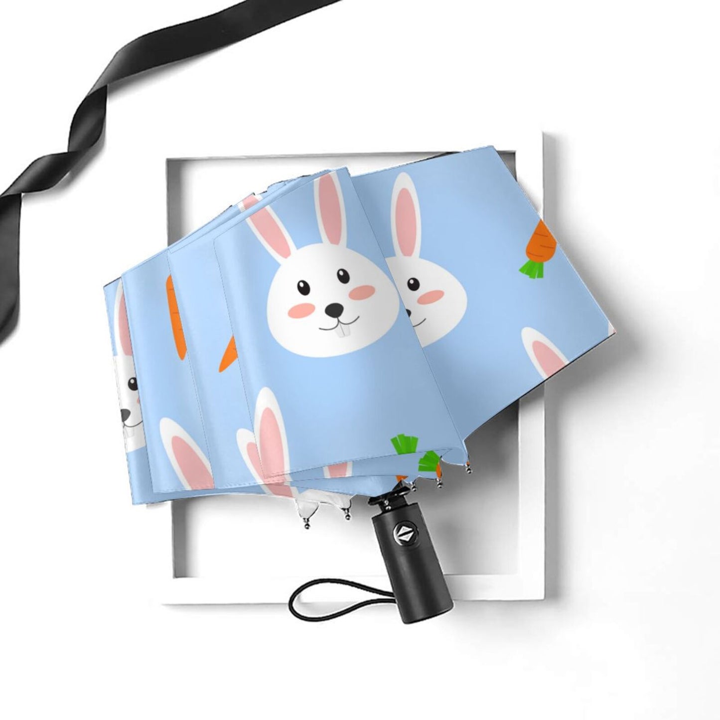 Bunny Print Folding Travel Umbrella