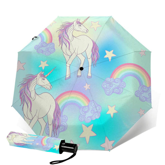 Unicorn Rainbow Folding Travel Umbrella