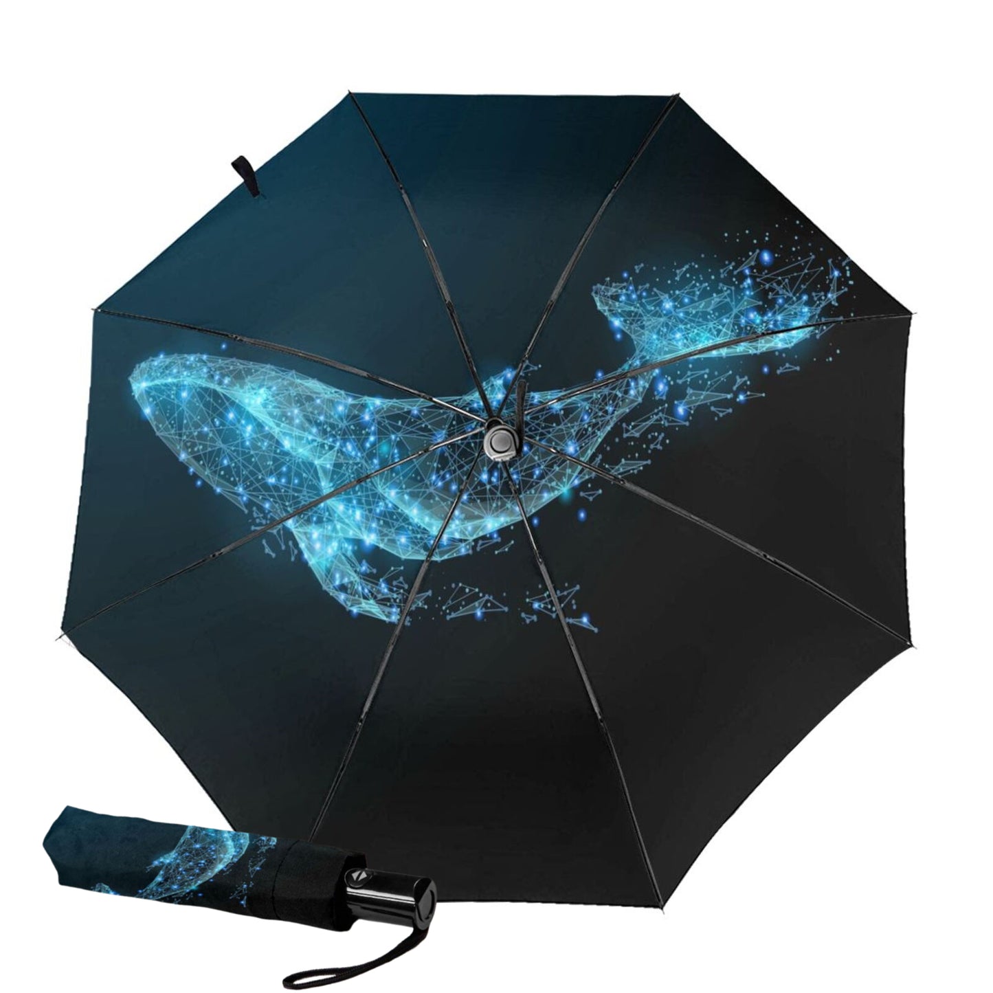 Small Foldable Umbrella With Whale Design Inside