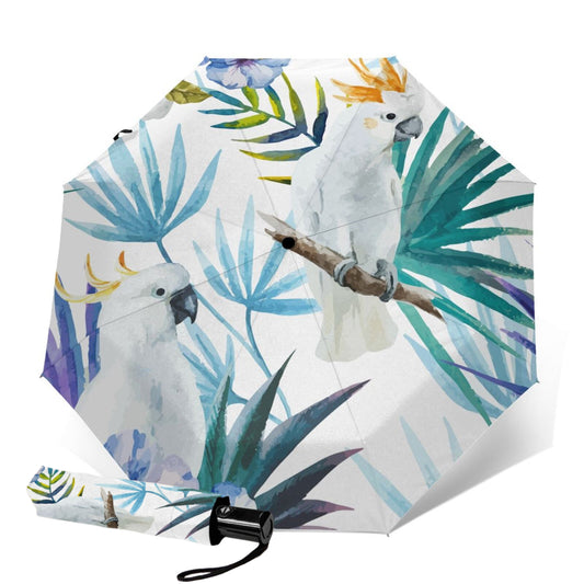 White Parrot Foldable Umbrella