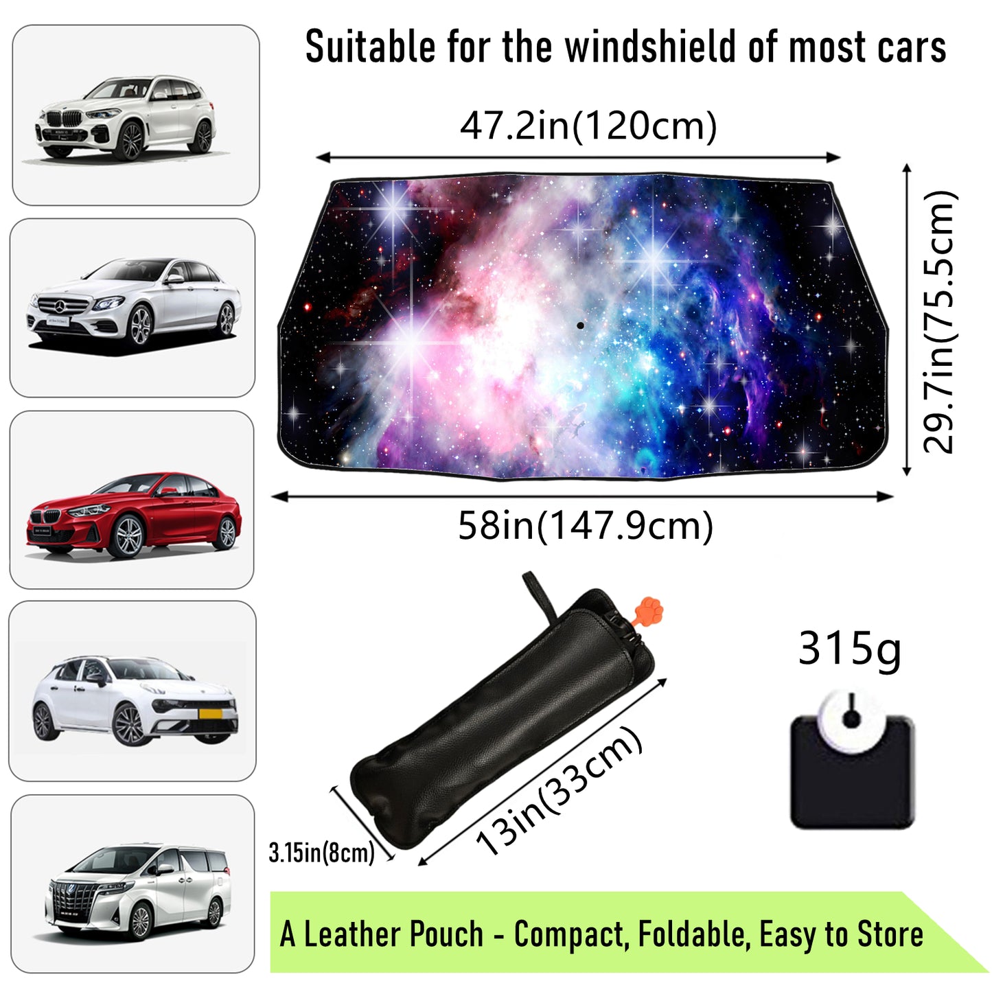 Nebula Foldable Car Sun Shade Umbrella