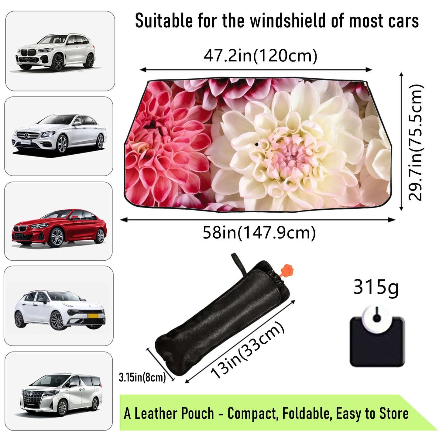 Blooming Flowers Car Windshield Umbrella