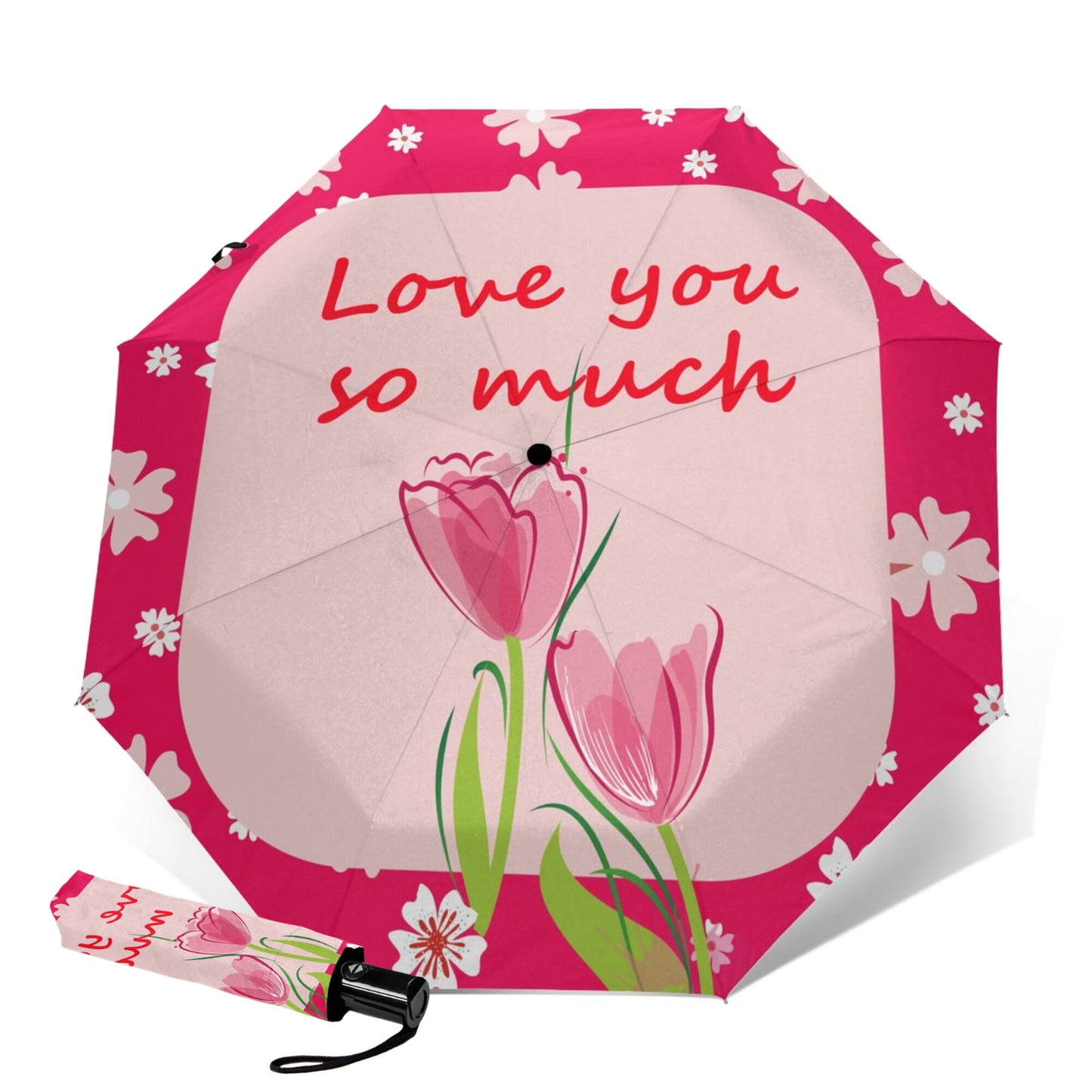 Love You So Much Print UV Protection Foldable Umbrella