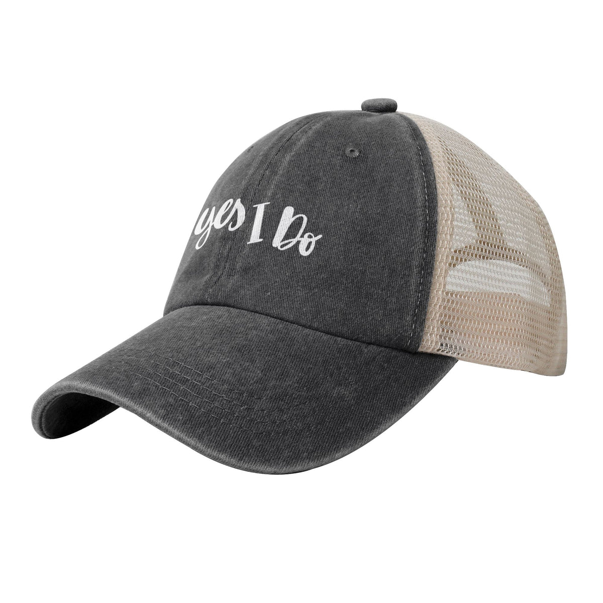 Yes I Do Print Black Mess Back Baseball Cap