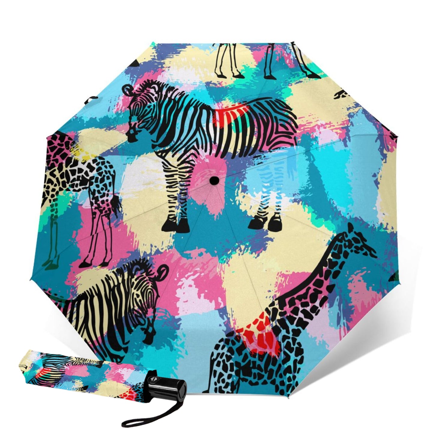 Zebra Printed Foldable Travel Umbrella