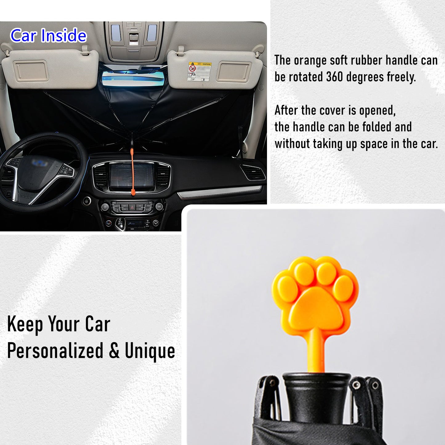 Adorkable Cats Car Shade Umbrella For Windshield