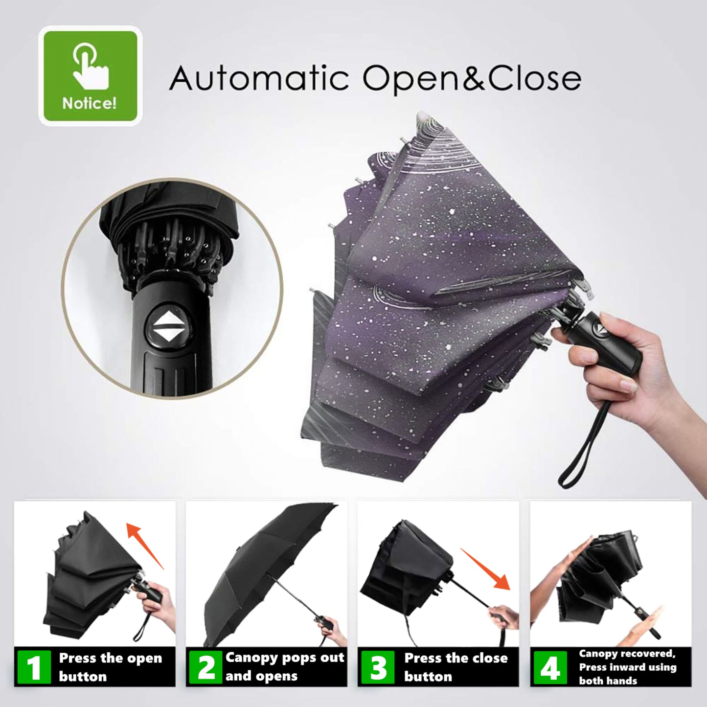 Space Cat Design Folding Umbrella