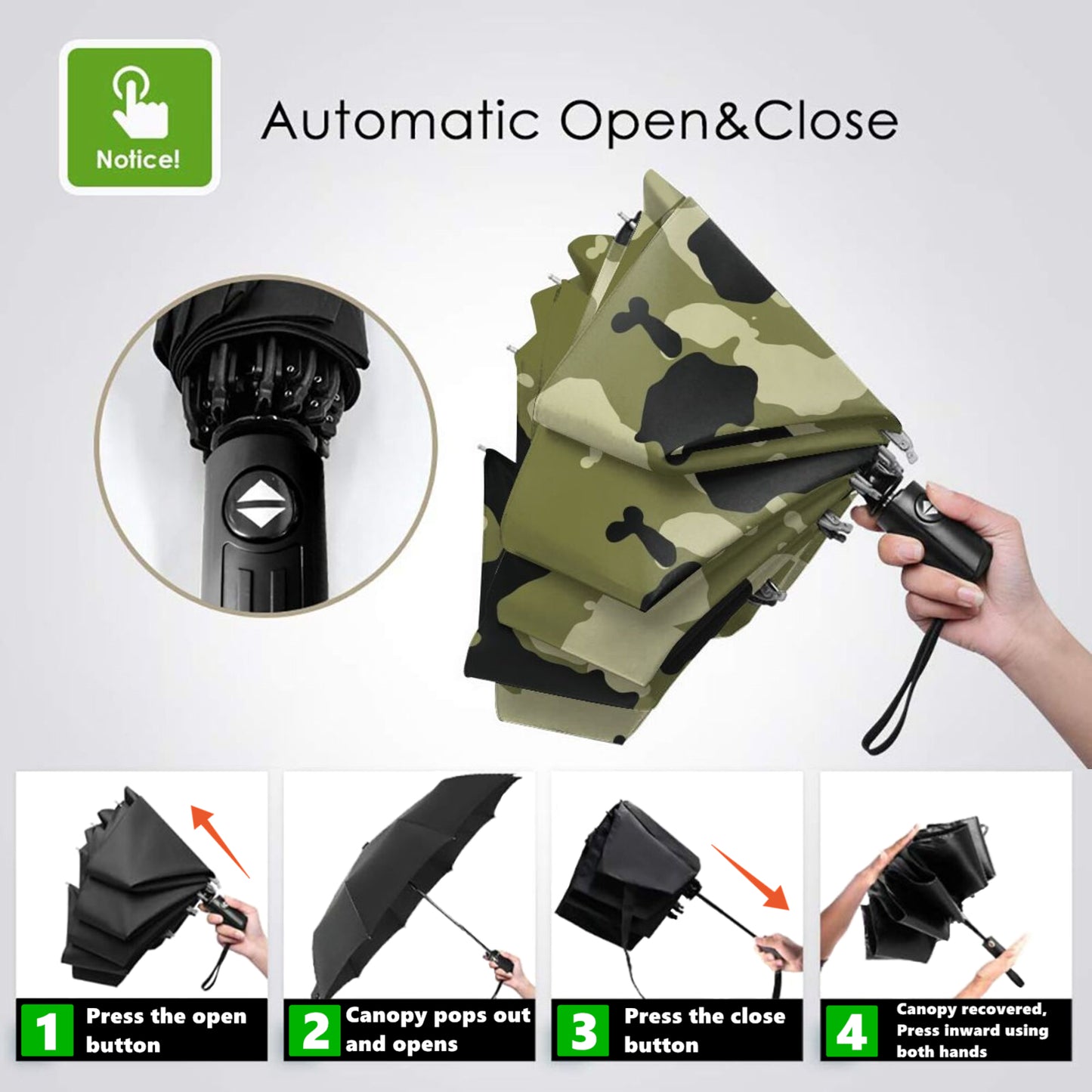 Army Print Foldable Travel Umbrella