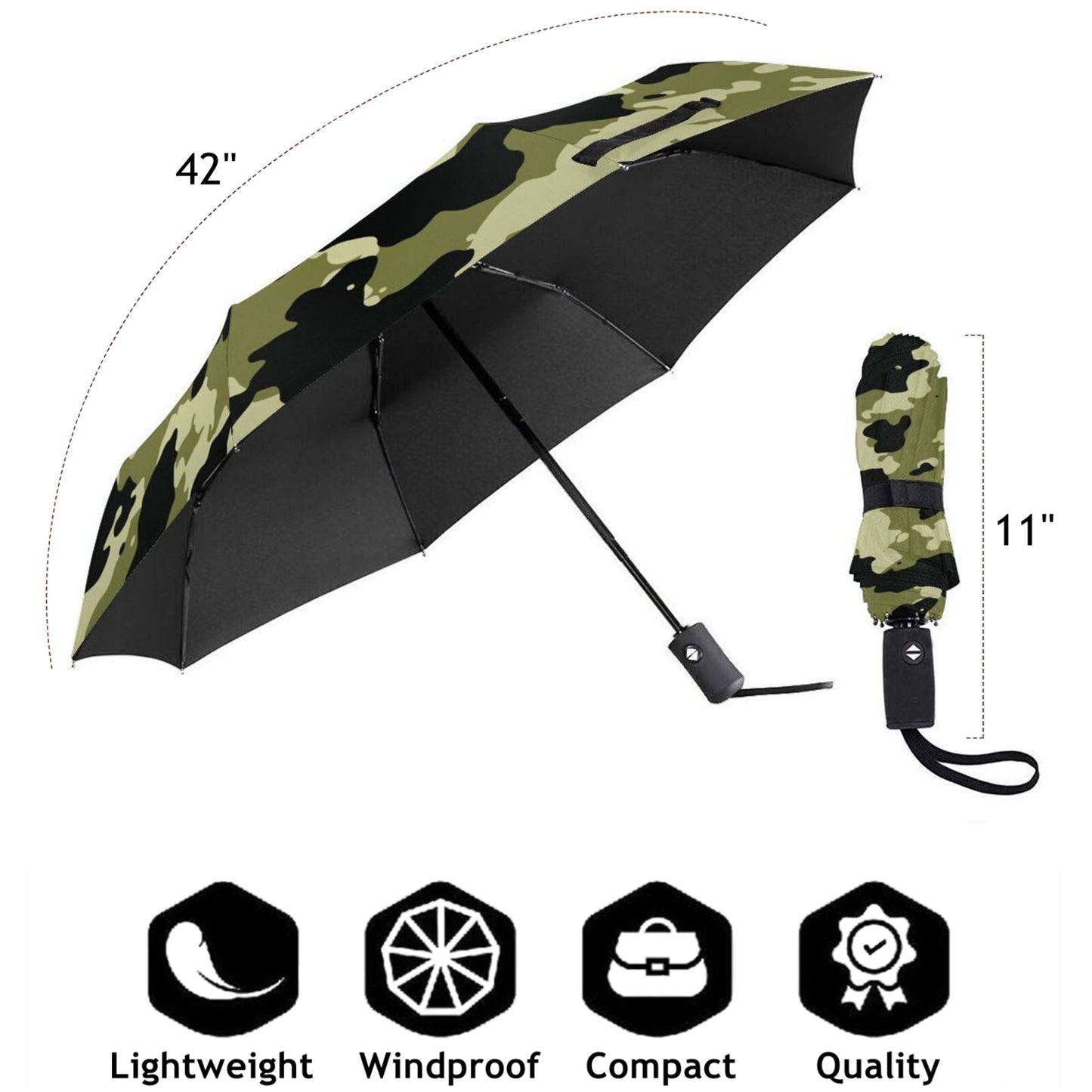 Army Print Foldable Travel Umbrella