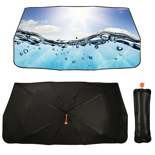 Sunshine And Water Droplets Umbrella Style Sun Shade For Car