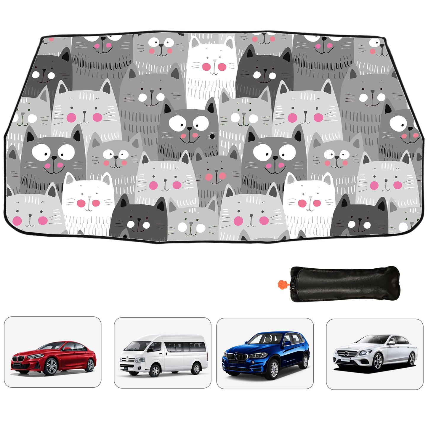 Cute Cats Car Windshield Sun Shade