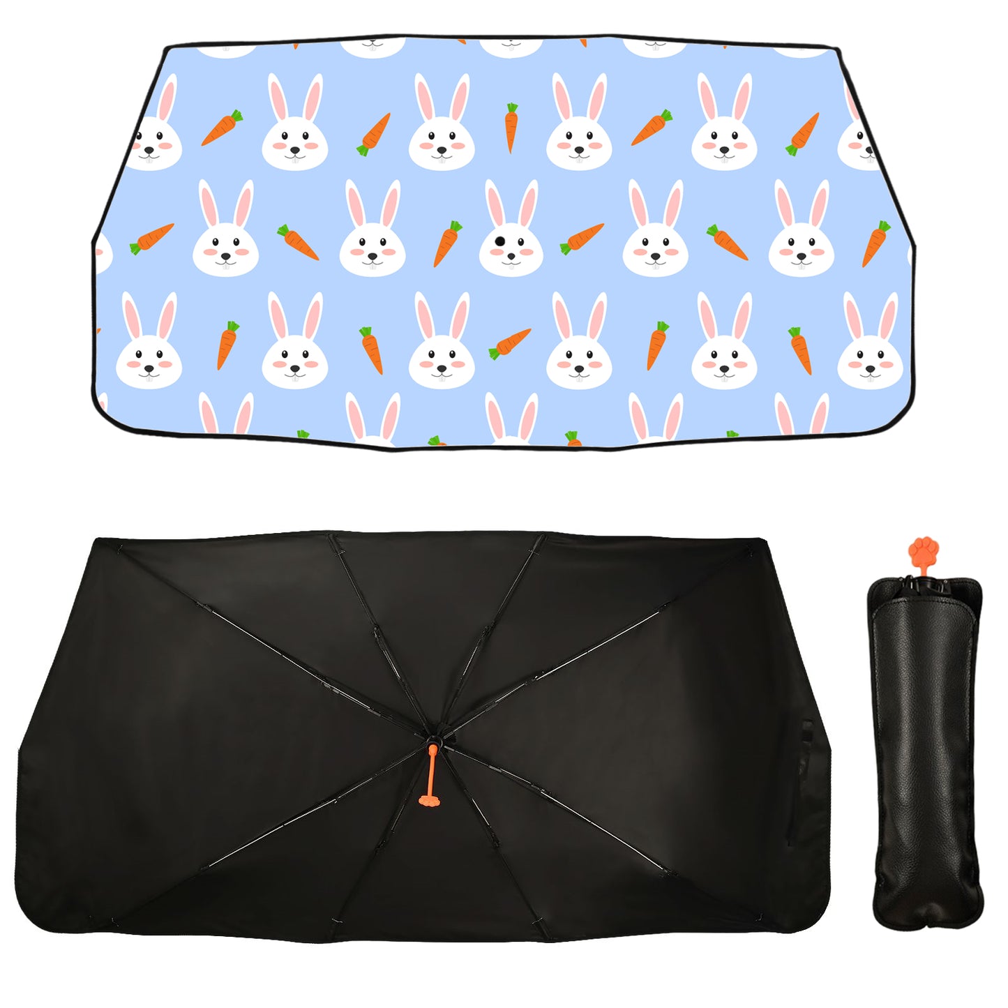 Cute Rabbit Umbrella Style Windshield Sunscreen