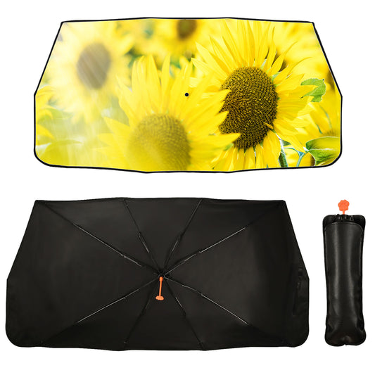 Yellow Sunflower Sun Shade Umbrella For Car Windshield