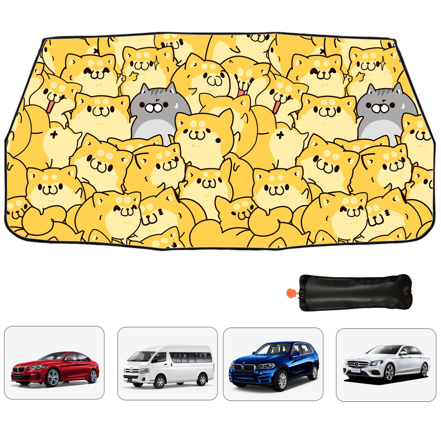 Adorkable Cats Car Shade Umbrella For Windshield