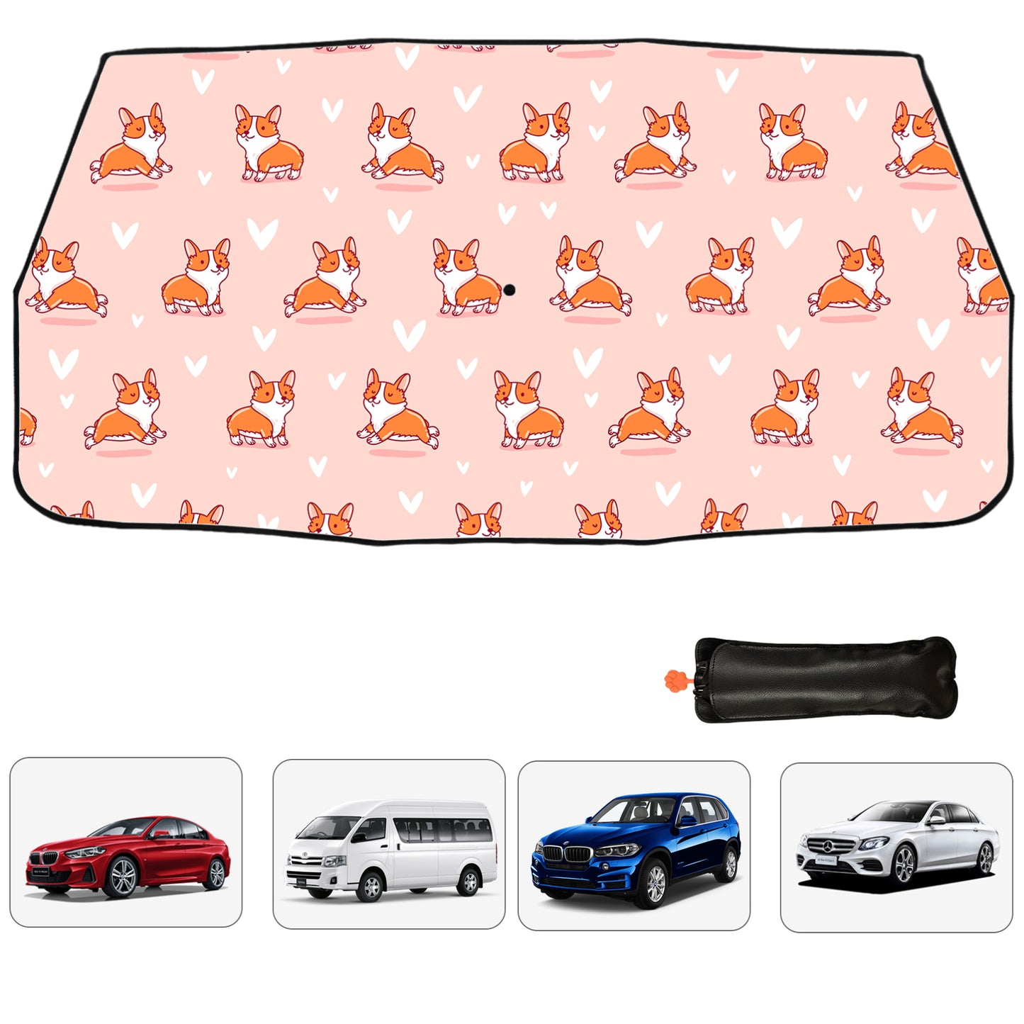 Corgi Design Car Windshield Sun Shade