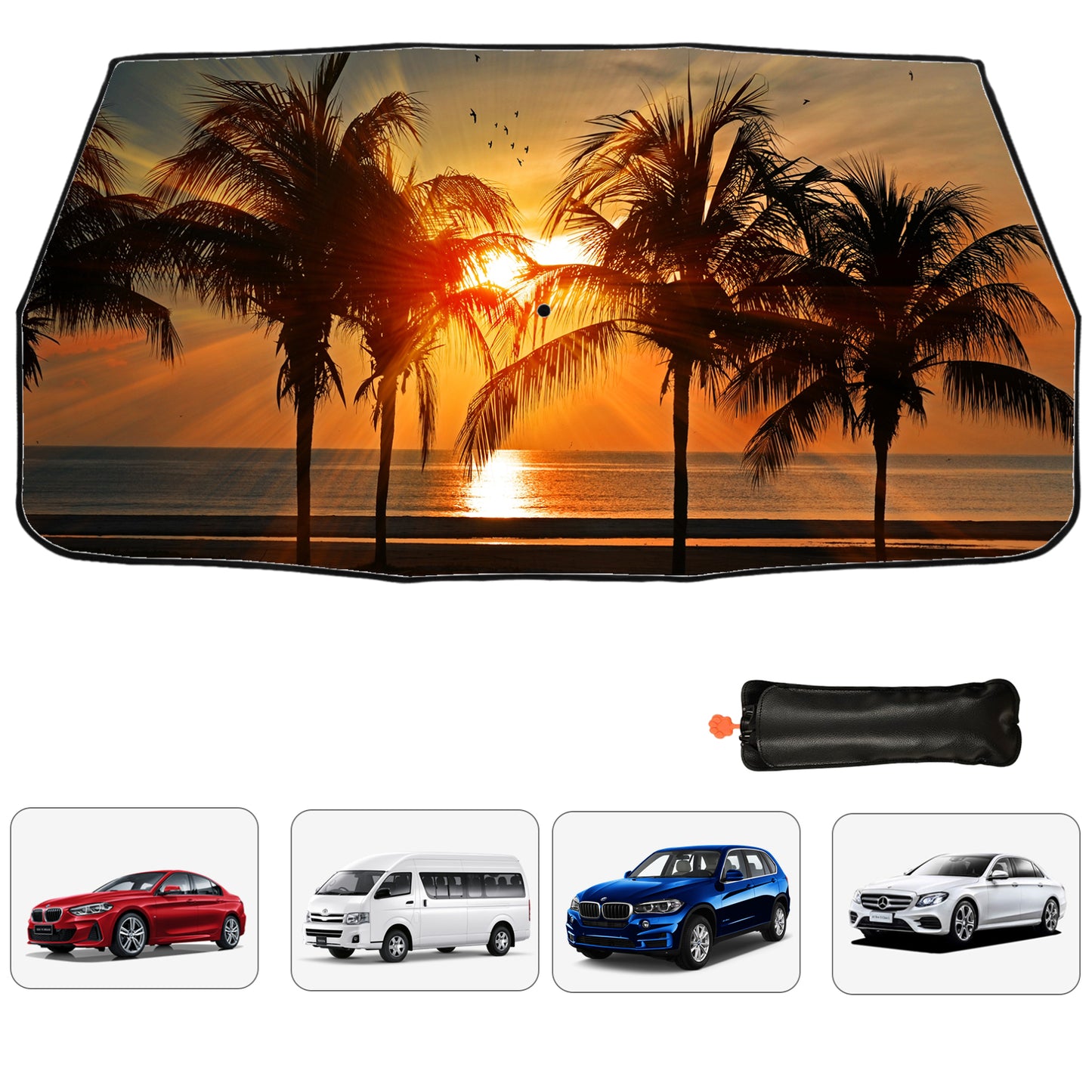 Palm Tree Car Windscreen Sun Shade Umbrella