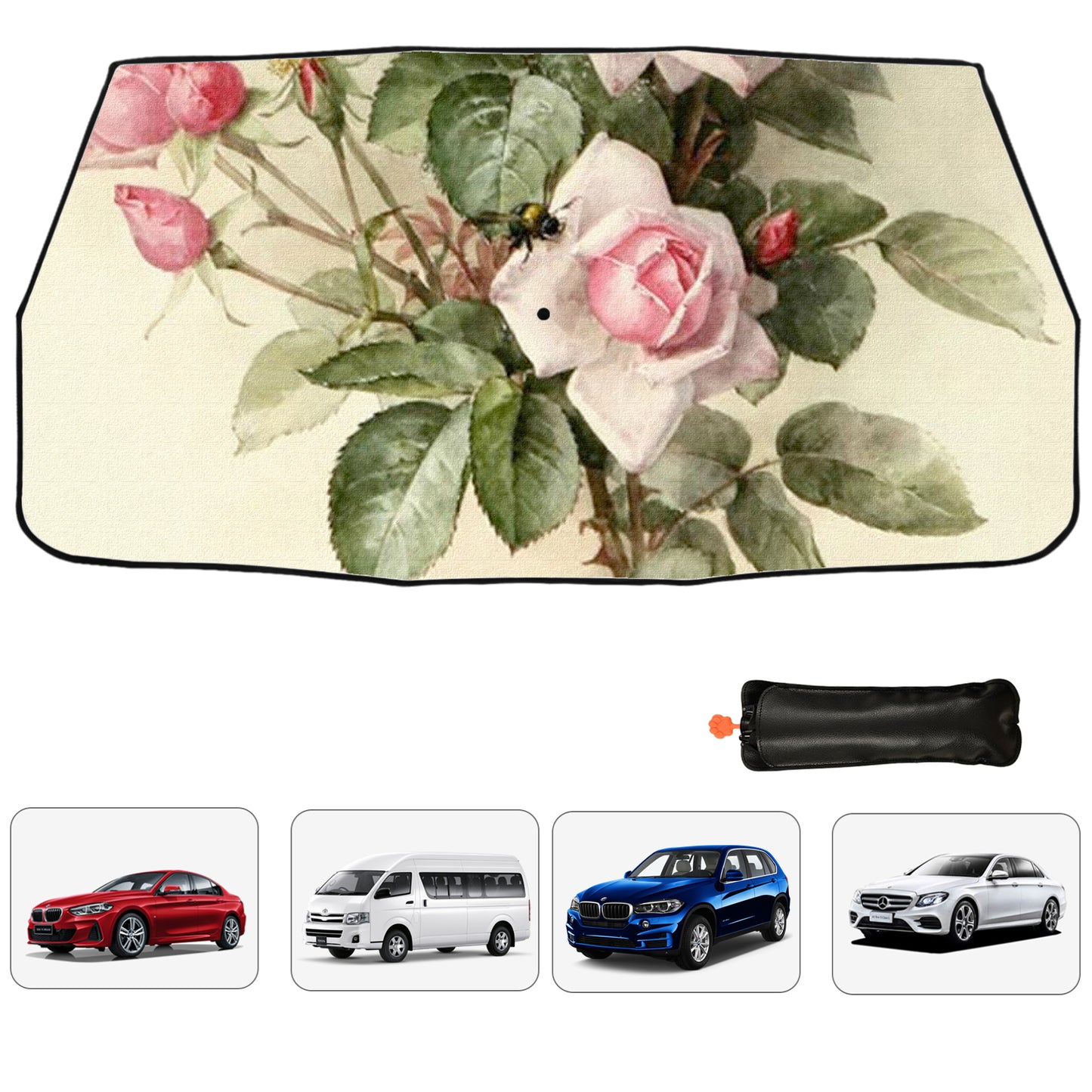 Peony Design Car Umbrella Sunshade