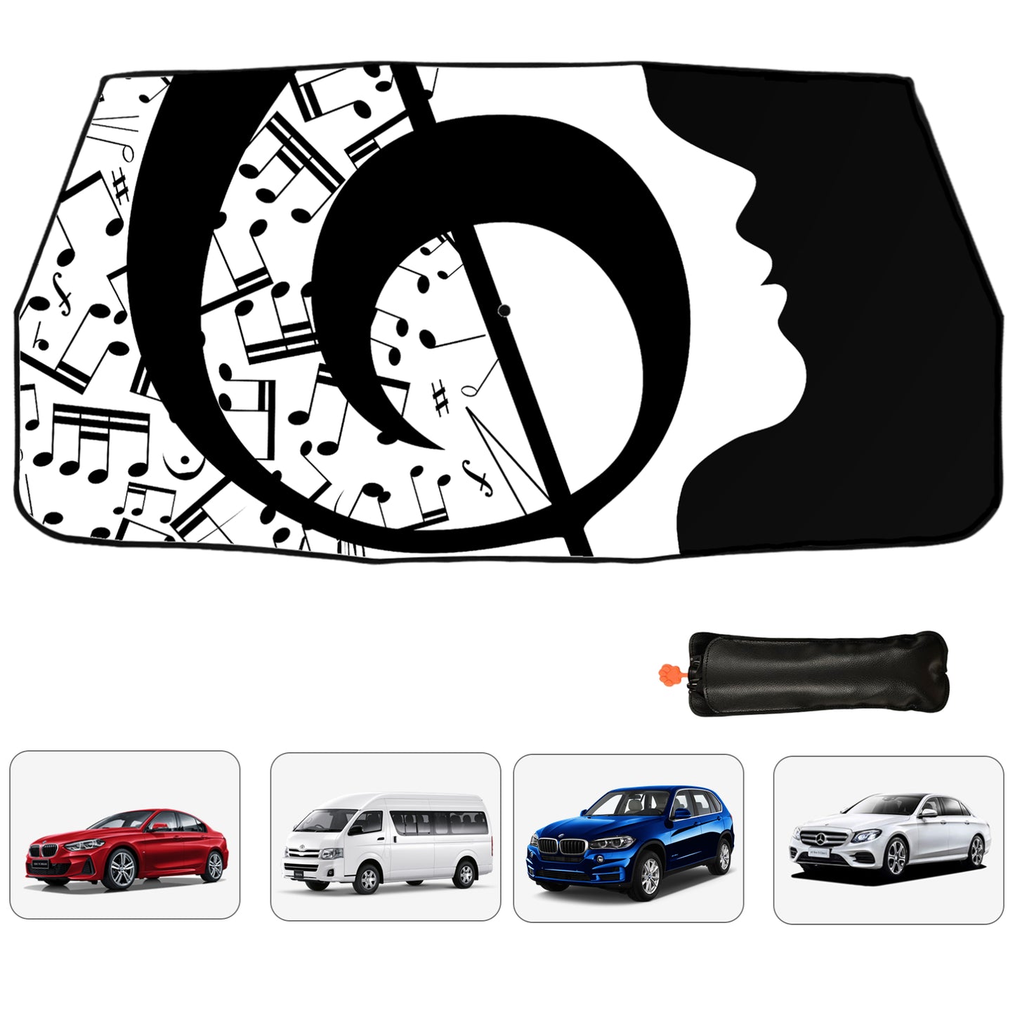 Car Windscreen Umbrella With Musical Notes