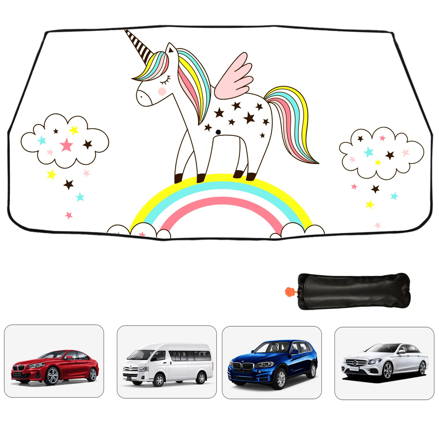 Cute Unicorn Car Windshield Sun Shade