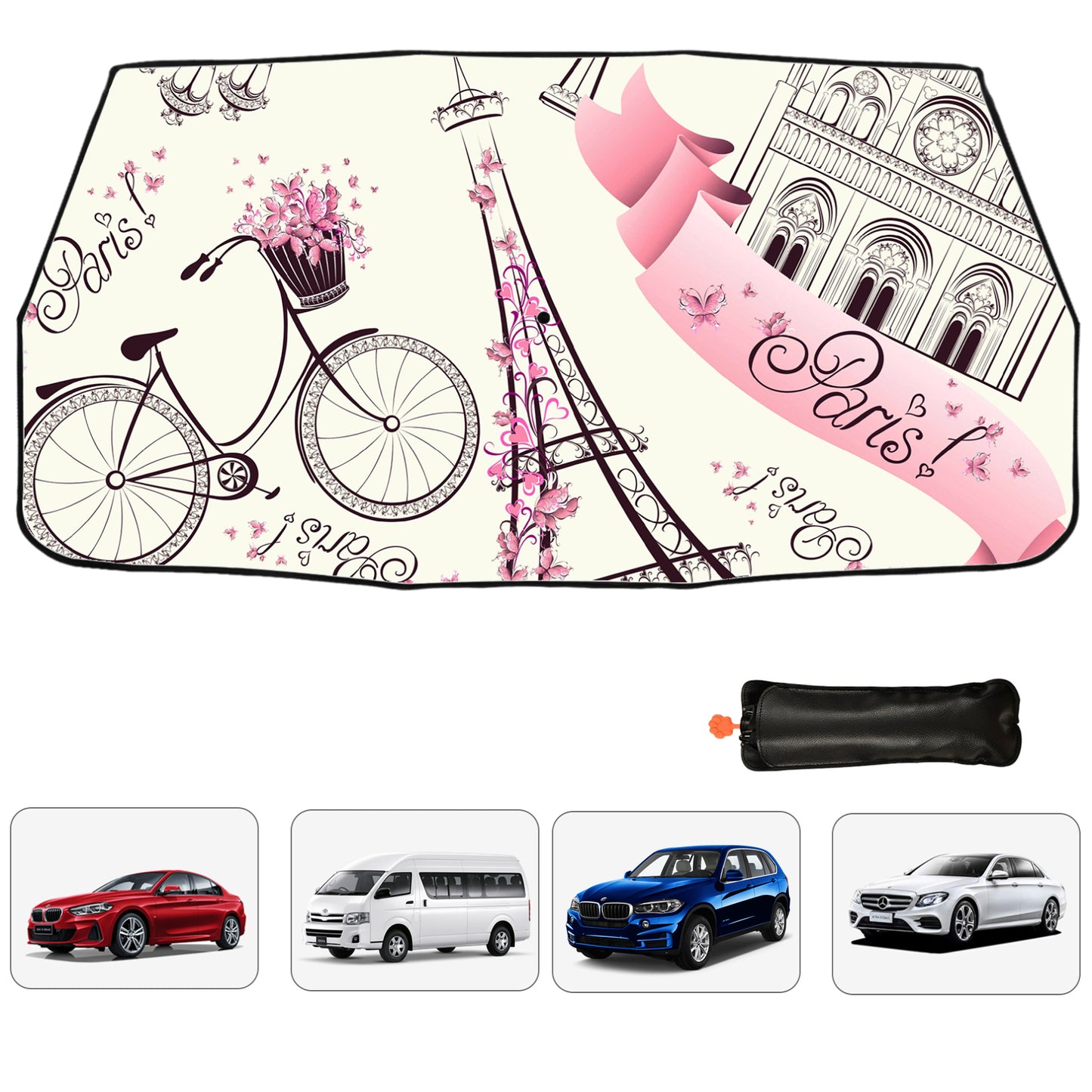 Eiffel Tower Car Windshield Sun Shade Umbrella