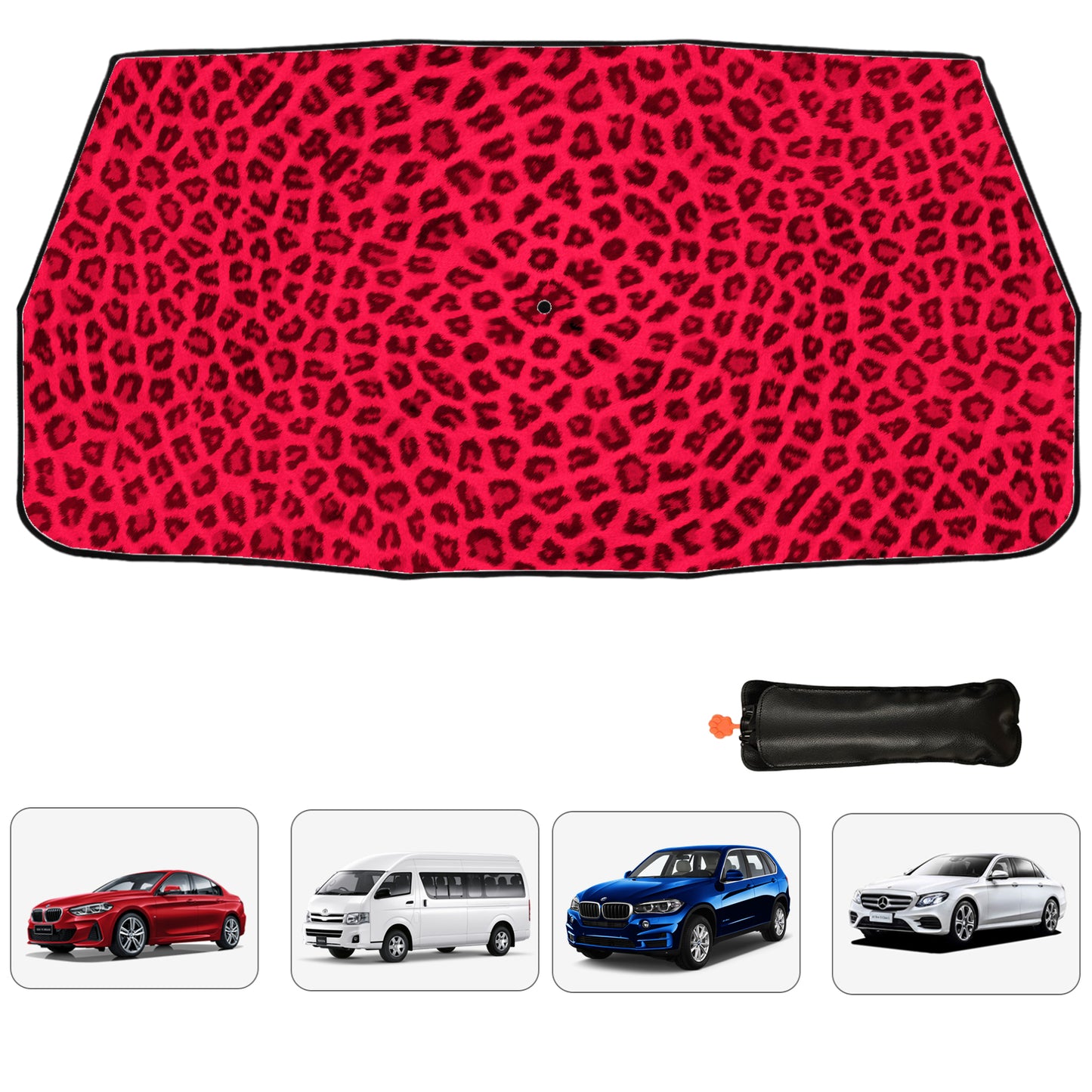 Red Leopard Car Windshield Sun Shade