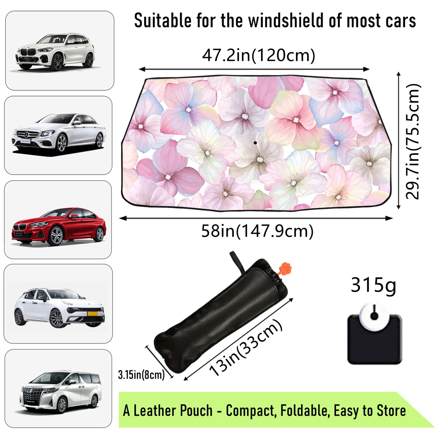 Classic Petals Car Windshield Umbrella Shade