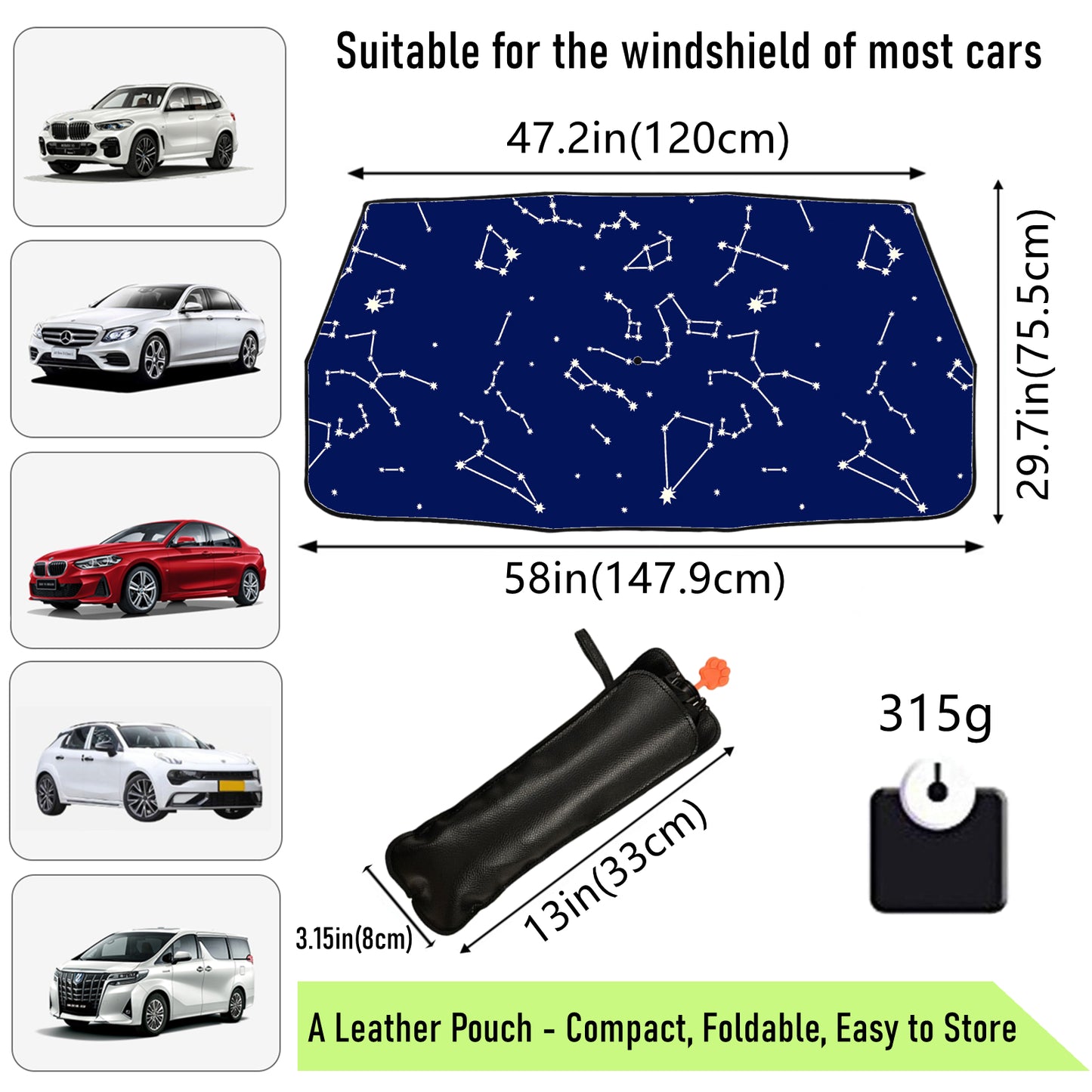 Big Dipper Umbrella Style Windshield Cover