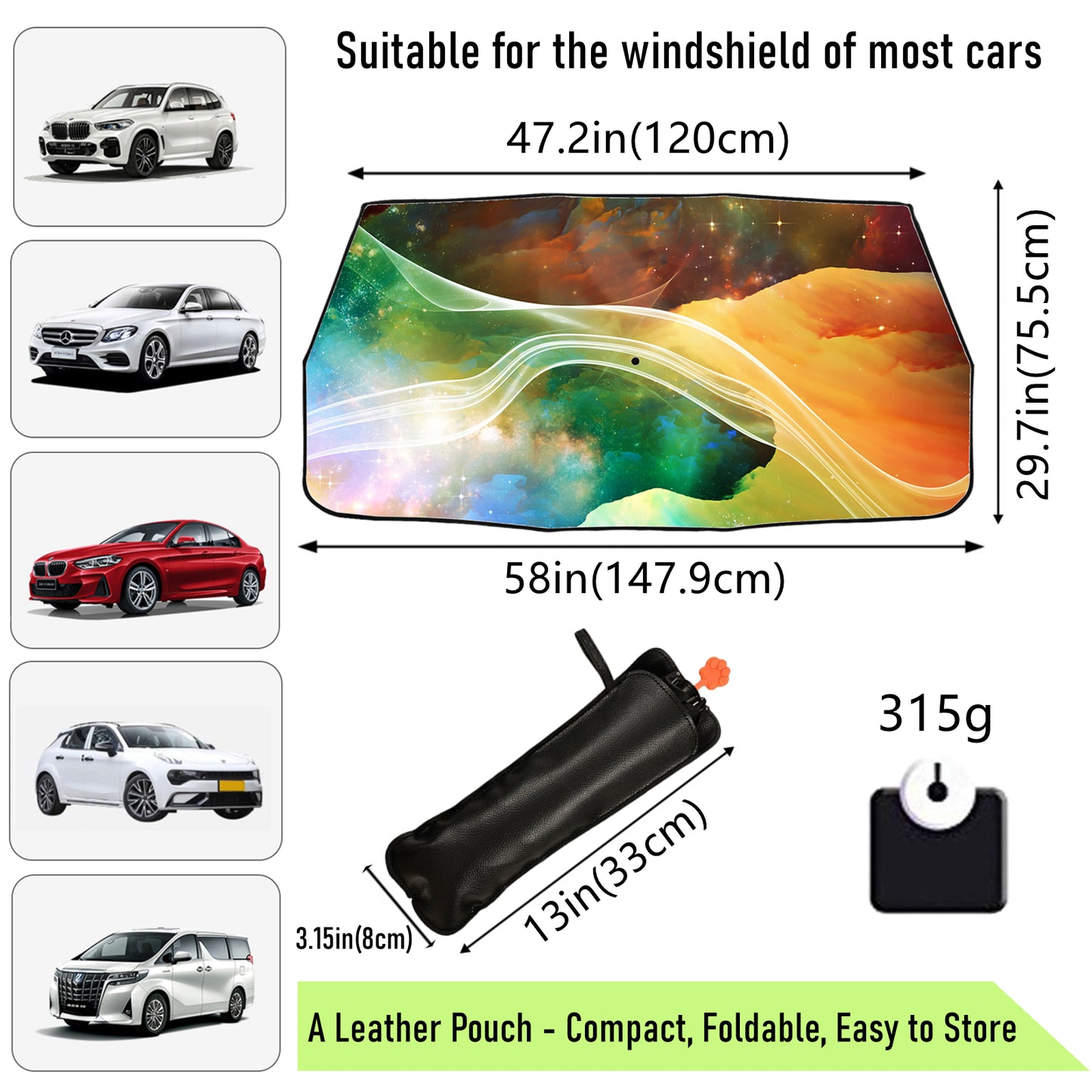 Amazing Night Sky Folding Auto Windshield Sun Shades