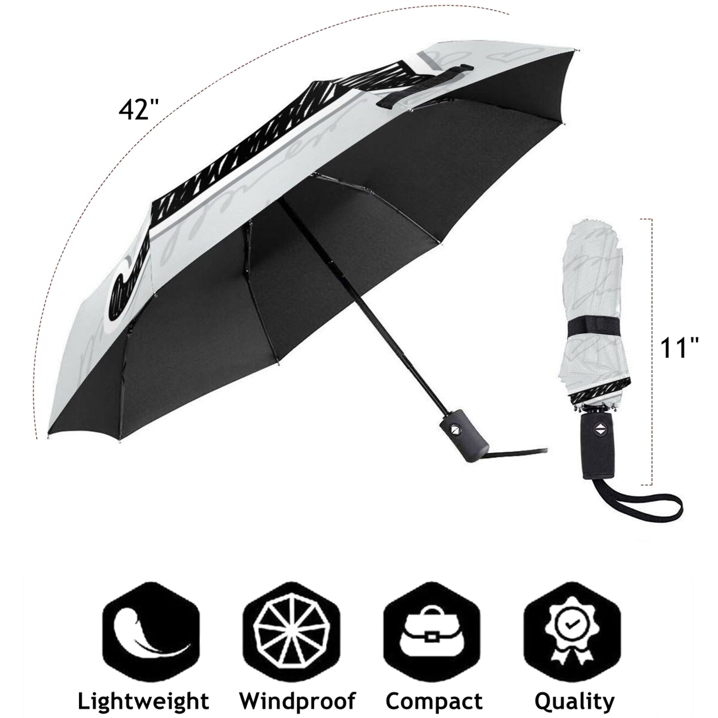 Cat Design Printed Small Compact Umbrella