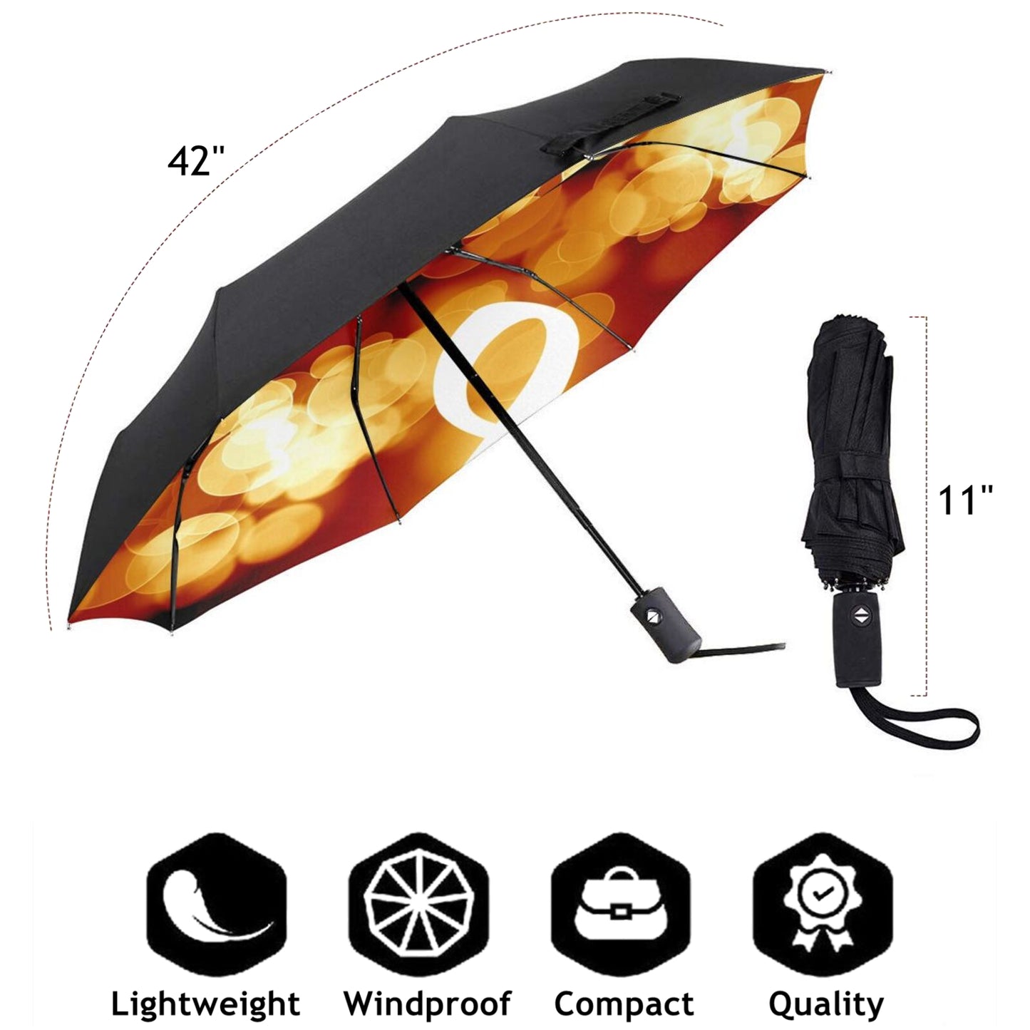 Colour Changing Music Note Print Inside Travel Umbrella