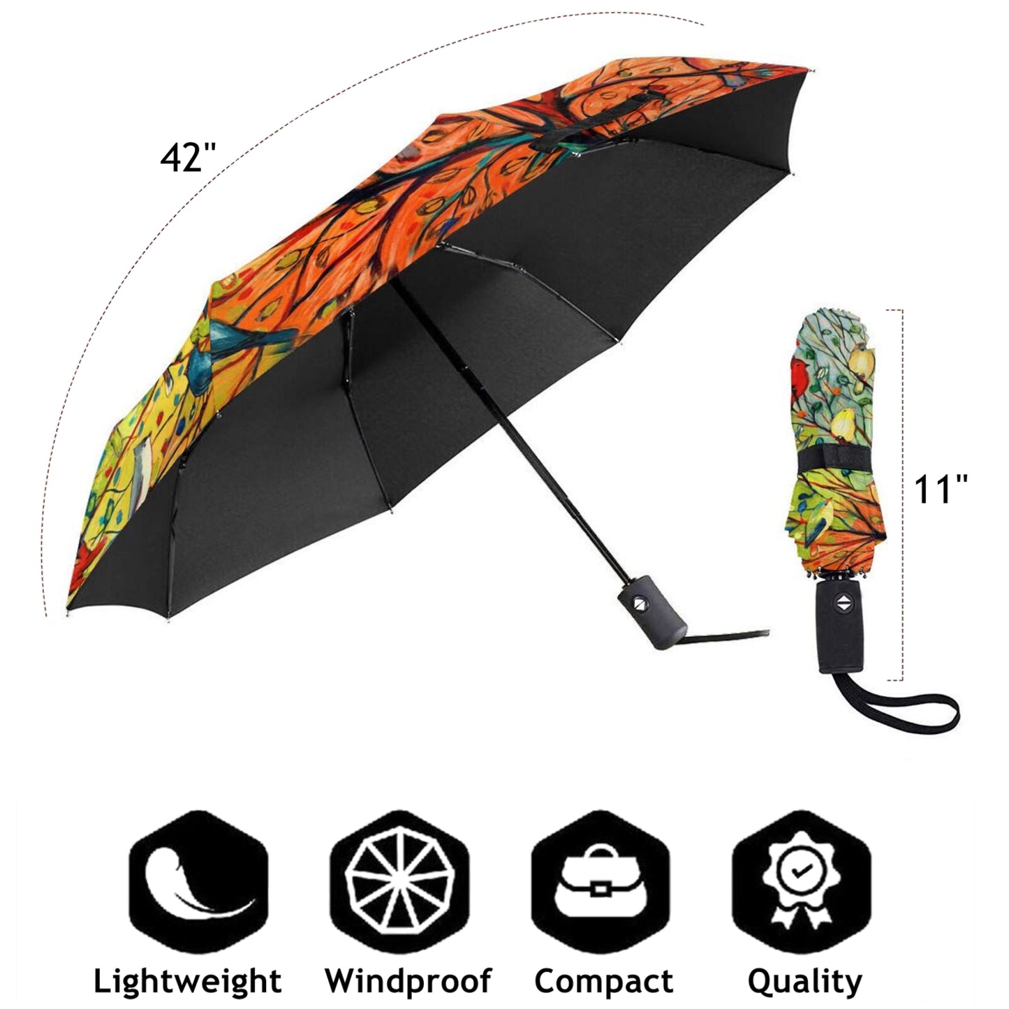 Dickeybird Printed Foldable Travel Umbrella