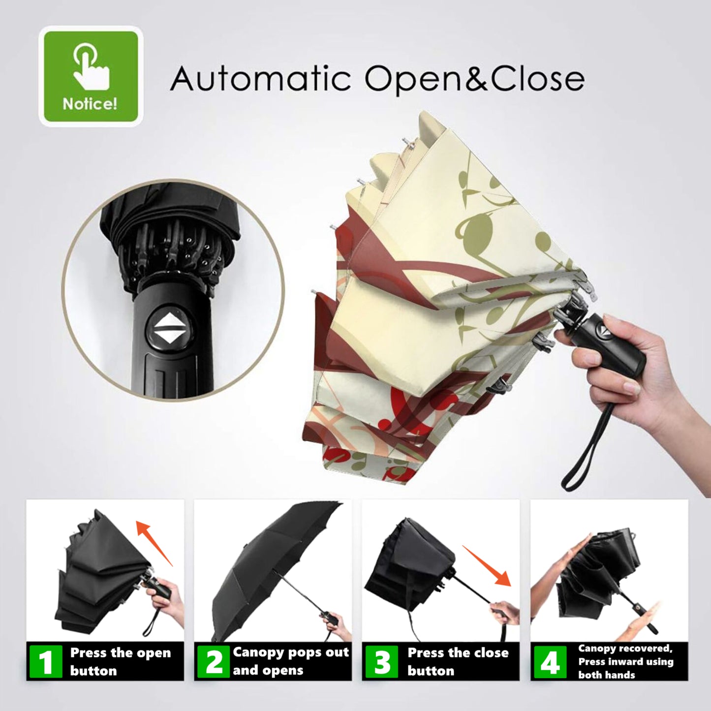 Musical Note Compact Folding Umbrella