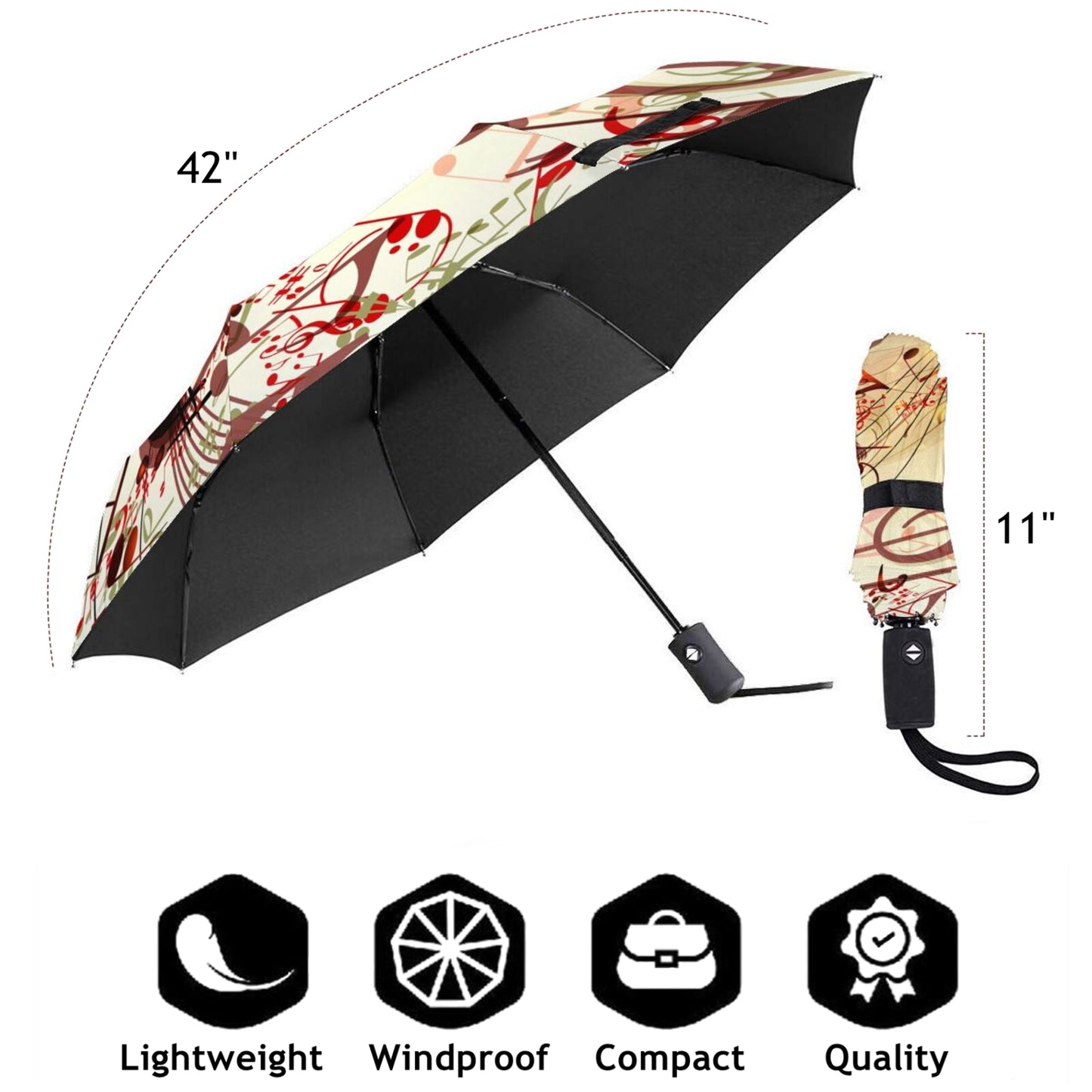 Musical Note Compact Folding Umbrella