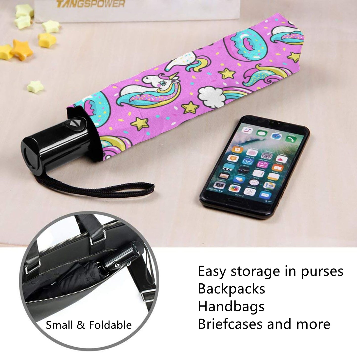 Cute Unicorn Design Compact Umbrella