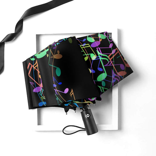 Colorful Musical Note Automatic Compact Umbrella