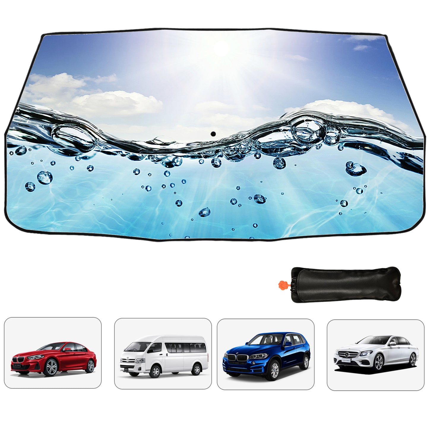 Sunshine And Water Droplets Umbrella Style Sun Shade For Car