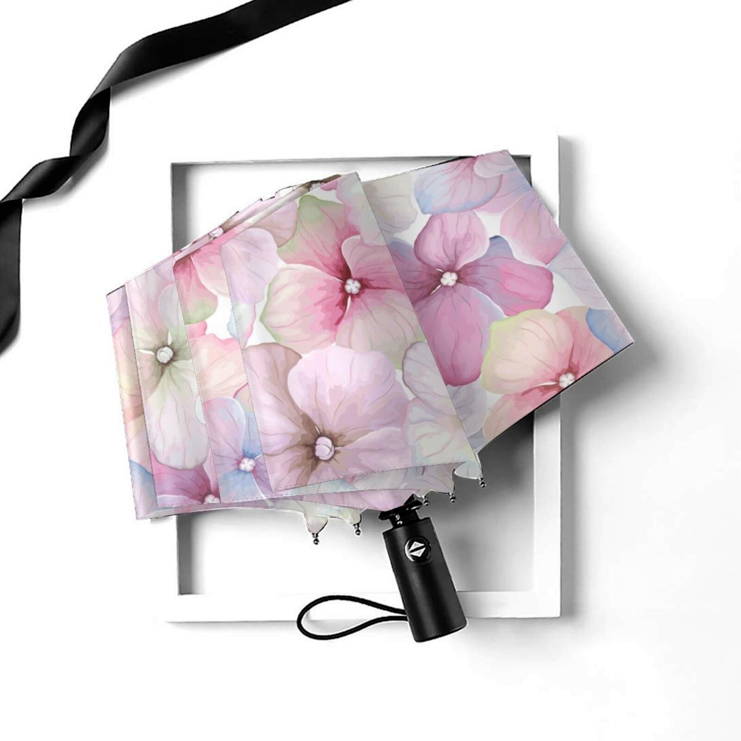 Purple Petals Small Compact Umbrella